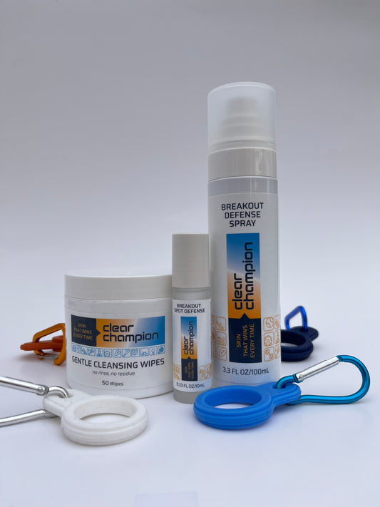Clear Champion 3-step acne system for athletes no sink needed