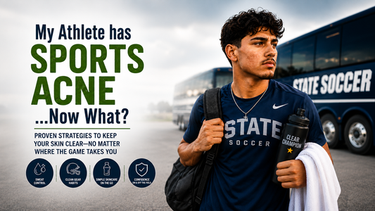 My athlete has sports acne now what Clear Champion blog cover with soccer athlete