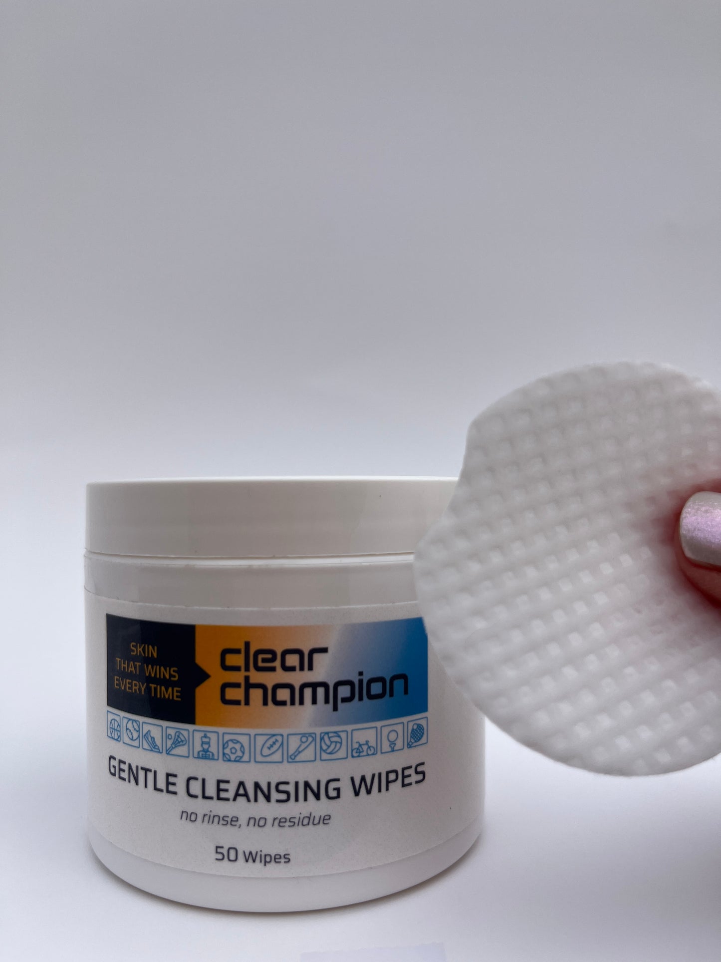 Gentle Cleansing Wipes for athletes removing sweat, dirt, and oil after sports