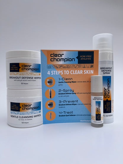 Athlete skincare routine clean spray prevent treat