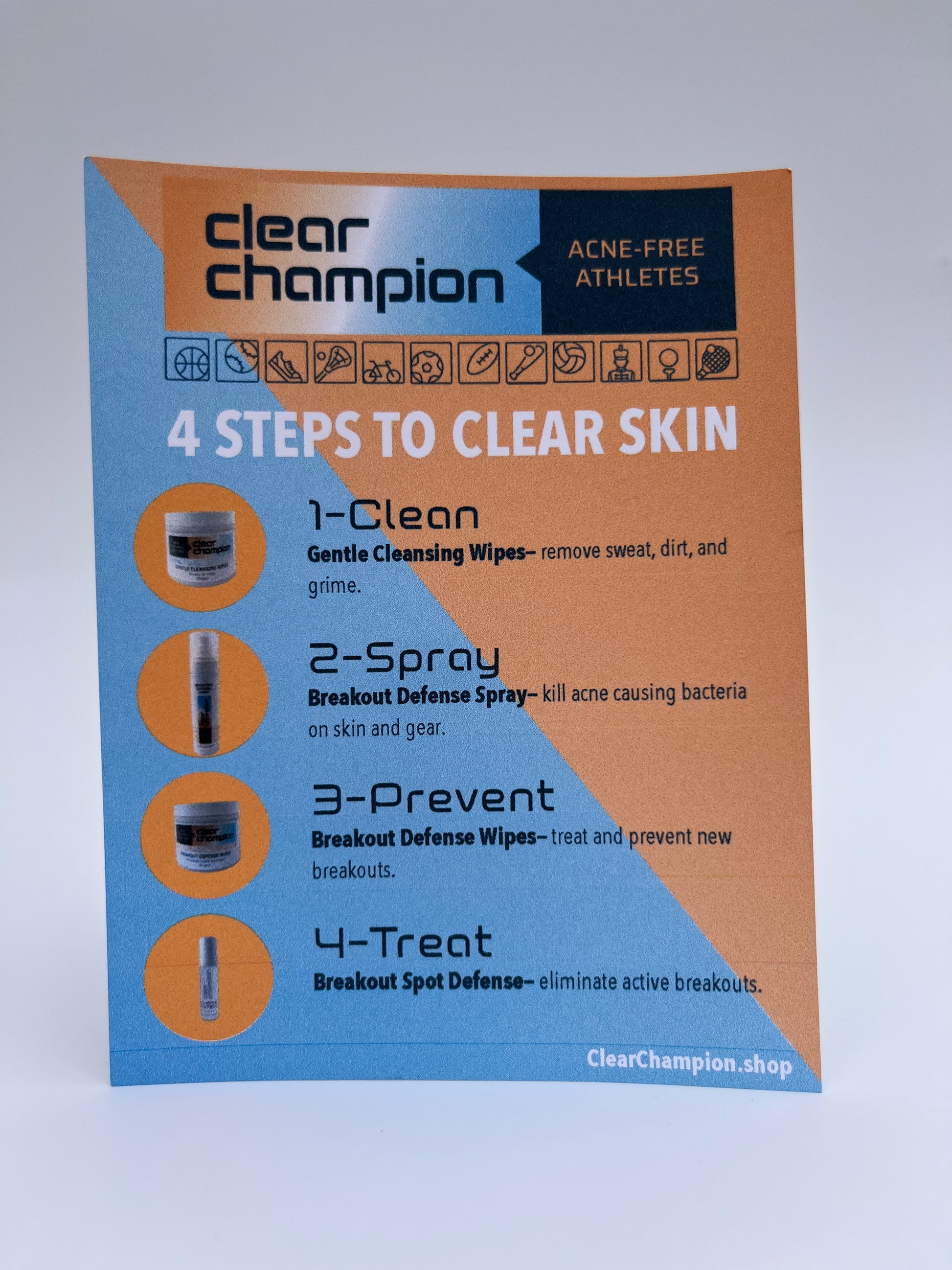 Sports skincare system for breakouts from sweat and gear