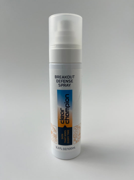 Breakout defense spray for teen athletes to help prevent acne from sweat and gear